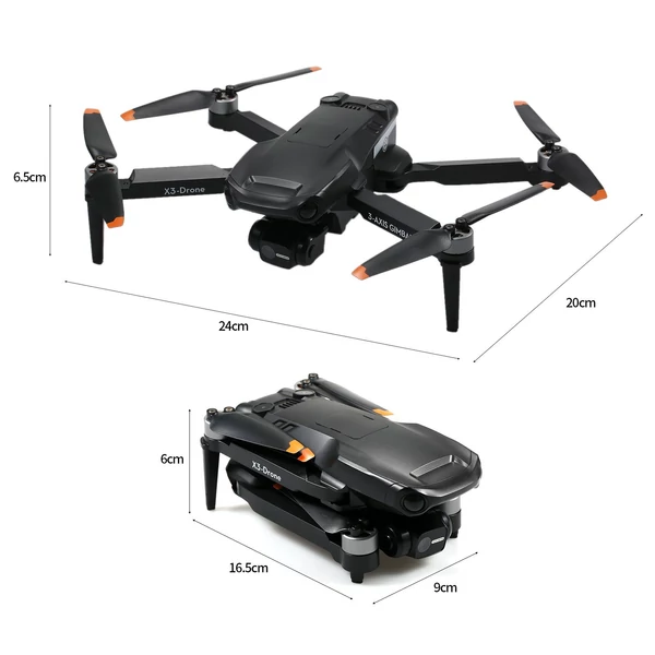 EU ECO Raktár - X38 5G Wifi FPV GPS 8K Kamerával Rendelkező Drón 3 Tengelyes Stabilizátorral - Fekete - 1 Akkumulátorral