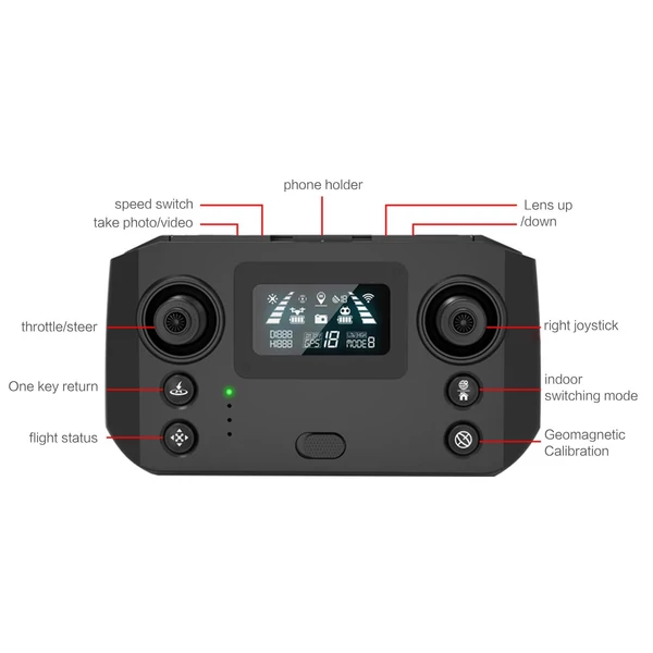 EU ECO Raktár - X38 5G Wifi FPV GPS 8K Kamerával Rendelkező Drón 3 Tengelyes Stabilizátorral - Fekete - 1 Akkumulátorral