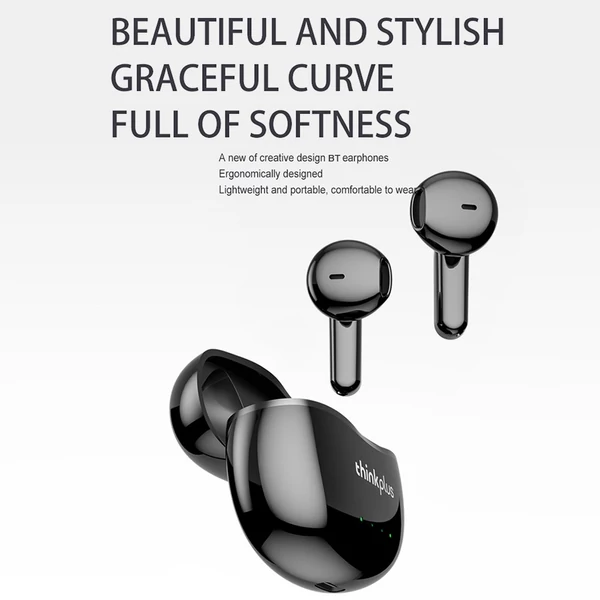 Thinkplus Music Earphone X16 BT5.2 Vezetéknélküli Bluetooth Fülhallgató Töltő Tokkal - Fekete