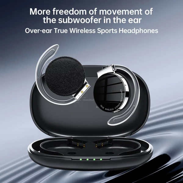 F2 True Wireless Vezetéknélküli Bluetooth BT 5.2 Sport Fülhallgató Töltő Tokkal - Fekete