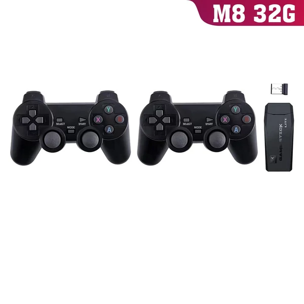 M8 2.4G HD Arcade PS1 U Bao vezeték nélküli retro játékkonzol vezérlő - 32G