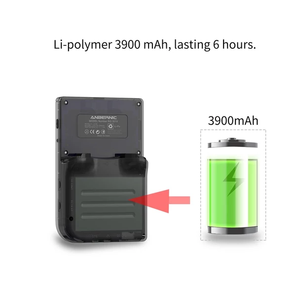 RG351V 3,5 IN 640*480 kézi retro játékkonzol emulátor WiFi párosítás Beépített 16 GB PS1-hez - Fekete - 64GB TF kártyával