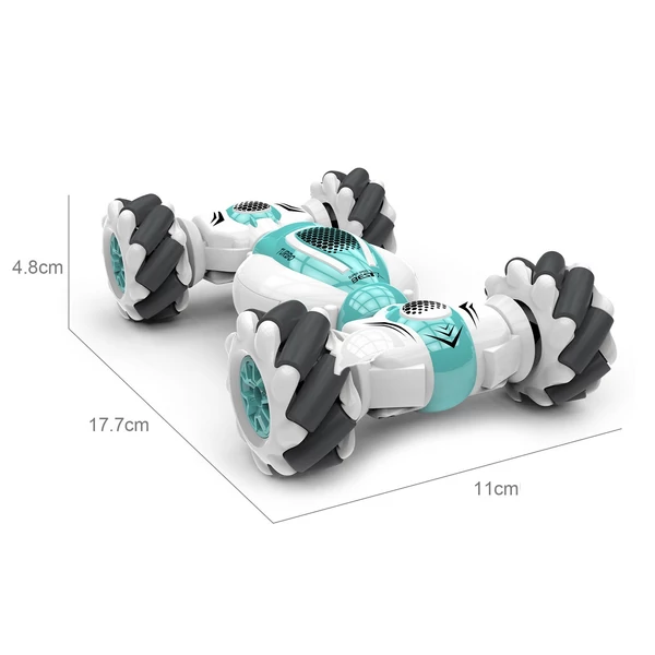 S-012 RC kaszkadőrautó 2,4 GHz-es 4WD távirányító óra gesztusérzékelő deformálható elektromos játékautó - Zöld