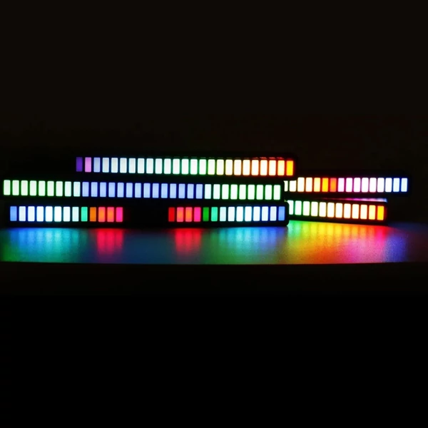 RGB hangvezérlés ritmusfények 32 LED 18 színű hangspektrum mód 5 sebességfokozat 4 fényerő TYPE-C USB - Fekete