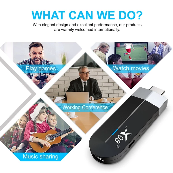 X98 S500 Android 11.0 Smart TV Stick UHD 4K médialejátszó Amlogic S905Y4 TV Dongle 2.4G/5G WiFi HDR10 H.265 VP9 dekódolás - 2GB+16GB