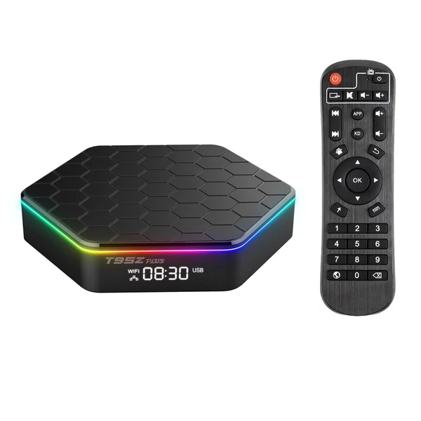 T95Z Plus Android 12.0 Smart TV Box Allwinner H618 négymagos 4K médialejátszó 6K felvétel H.265 VP9 kétsávos WiFi6 BT5.0 digitális kijelző távirányítóval - 32G