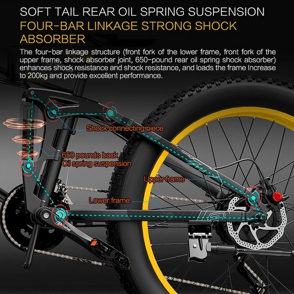 BEZIOR X500 500 W összecsukható elektromos kerékpár 26 x 4 hüvelykes Fat Tire hókerékpár