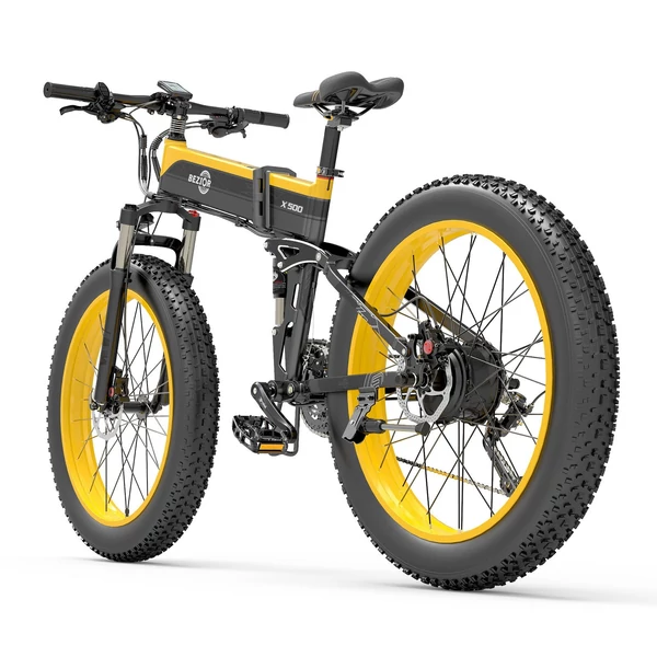 BEZIOR X500 500 W összecsukható elektromos kerékpár 26 x 4 hüvelykes Fat Tire hókerékpár