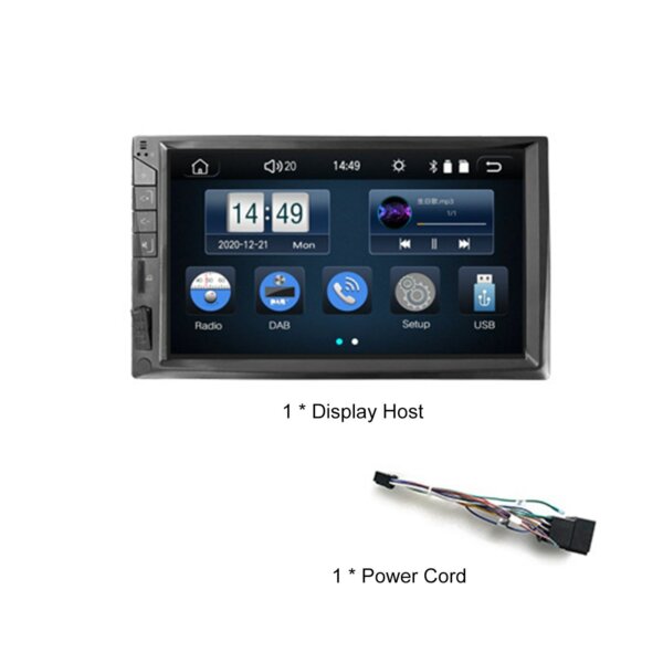 Dupla Din 7 hüvelykes autós sztereó rádió MP5 BT multimédia lejátszó FM vevő audio érintőképernyő DSP/CarPlay/Android Auto/Mirror-Link
