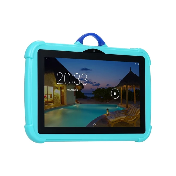 Q8 7 hüvelykes Kids Tablet IPS képernyő 1024*600 Felbontás 2GB+16GB Android 6.0 támogatás WiFi/BT - Kék