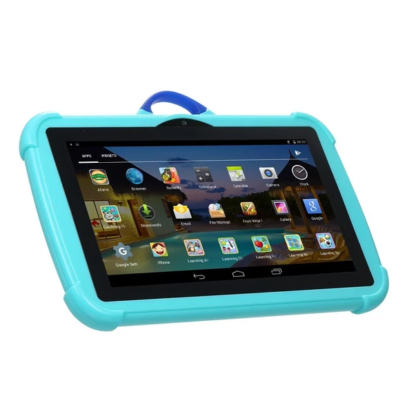 Q8 7 hüvelykes Kids Tablet IPS képernyő 1024*600 Felbontás 2GB+16GB Android 6.0 támogatás WiFi/BT - Kék