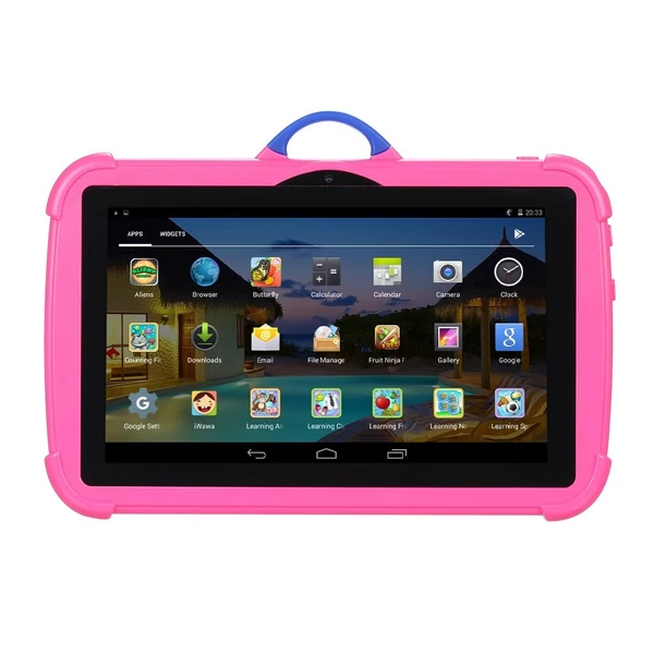 Q8 7 hüvelykes Kids Tablet IPS képernyő 1024*600 Felbontás 2GB+16GB Android 6.0 támogatás WiFi/BT - Piros