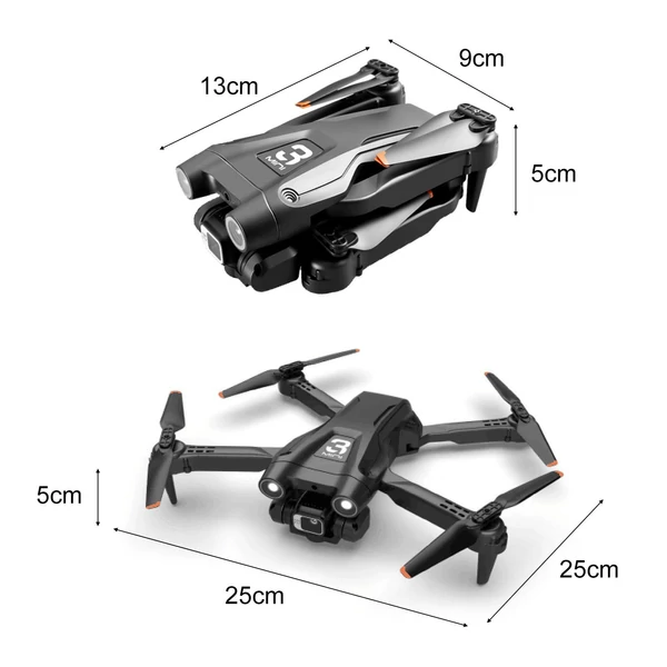 4K dual kamerás RC drón 150°-os ESC akadályelkerülő funkcióval, optikai áramlási hely gesztusvezérléssel - Fekete - 2 akkumulátor