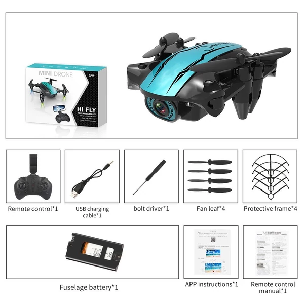 CS02 WiFi FPV drón 1080P HD kamerával Tap-fly App vezérlés kéz nélküli mód - Fekete