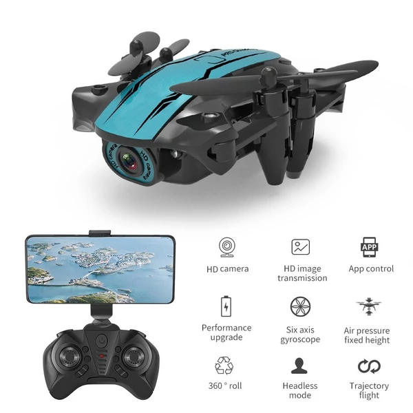 CS02 WiFi FPV drón 1080P HD kamerával Tap-fly App vezérlés kéz nélküli mód - Fekete