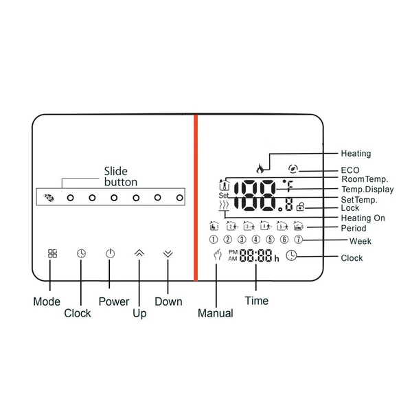 95-240V intelligens programozható termosztát 5+1+1 hat periódusos hangos APP vezérlés háttérvilágítású LCD kazán fűtési hőmérséklet szabályozó időjárás páratartalom szélsebesség kijelzővel - WiFi