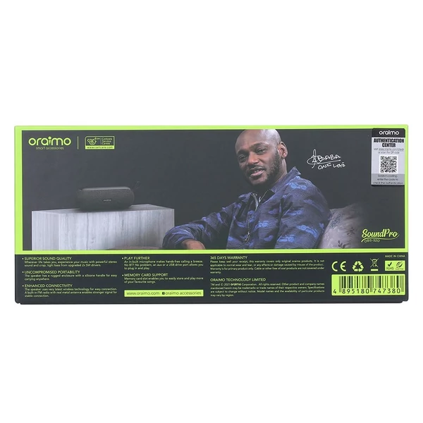 Oraimo OBS-52D SoundPro hordozható 10 W vezetéknélküli BT hangszóró zenelejátszás támogatás