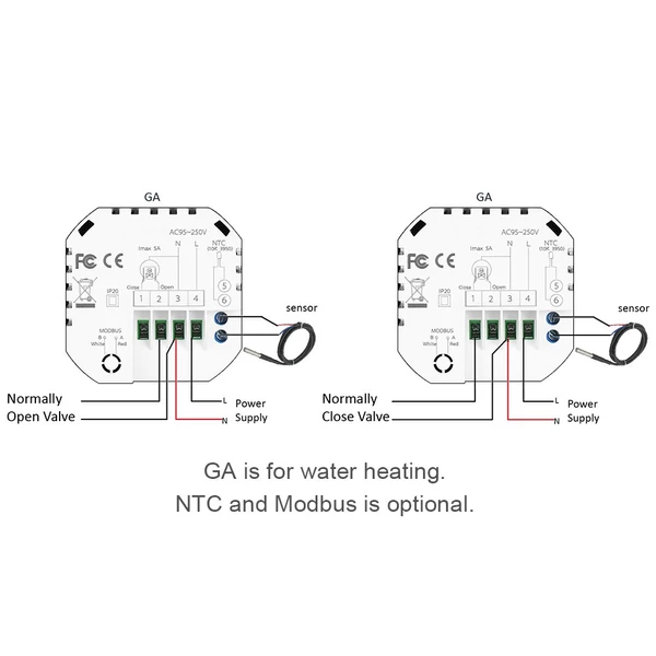 95-240V programozható termosztát 5+1+1 hat periódusos érintőképernyős LCD - Fekete Wifi nélkül