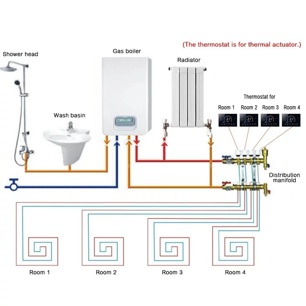 95-240V programozható termosztát 5+1+1 hat periódusos érintőképernyős LCD - Fekete Wifi nélkül