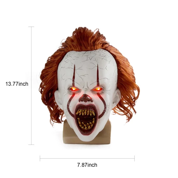 Halloween maszk Hátborzongató Pennywise ijesztő bohóc - Fénnyel