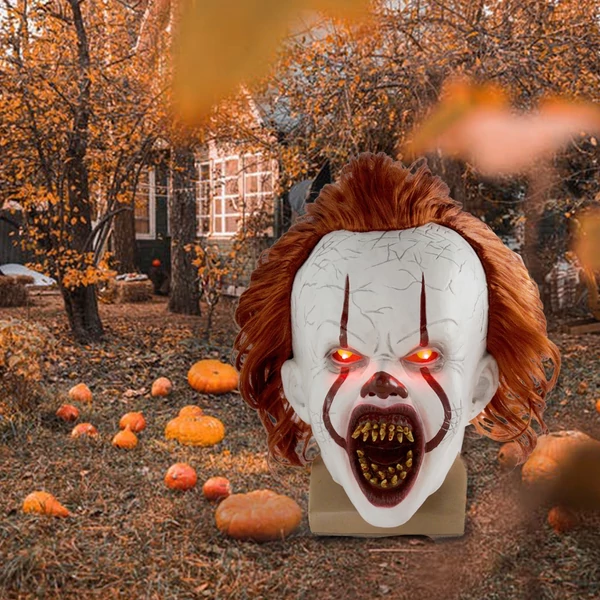 Halloween maszk Hátborzongató Pennywise ijesztő bohóc - Fénnyel