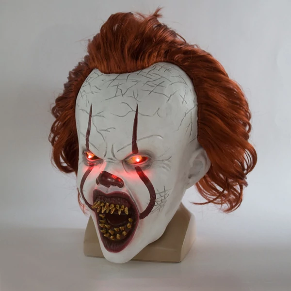 Halloween maszk Hátborzongató Pennywise ijesztő bohóc - Fénnyel