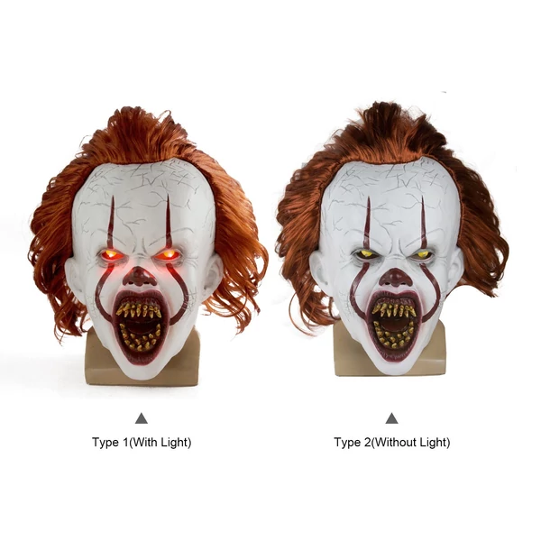 Halloween maszk Hátborzongató Pennywise ijesztő bohóc - Fénnyel