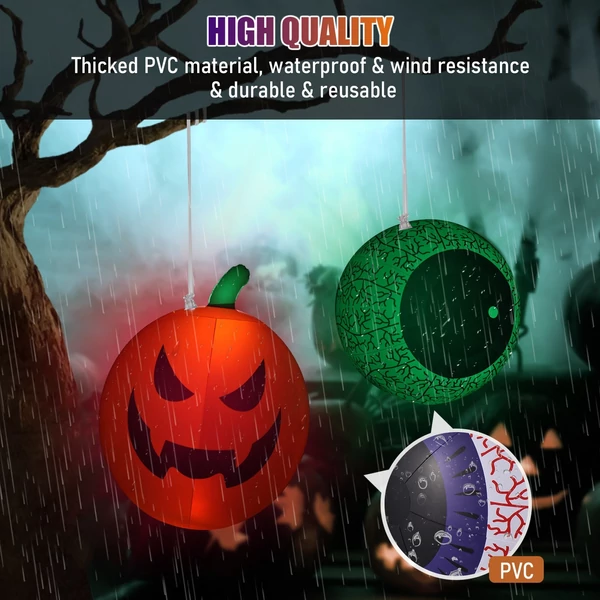 Halloween dekoráció 23 hüvelykes felfújható szemgolyó LED lámpa távirányítóval 16 RGB szín 4 fénymód 10 fényerő