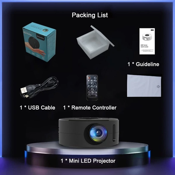 Mini Wirecast LED projektor optikai lencse 320*180 LCD kijelző huzaltükrözés funkcióval