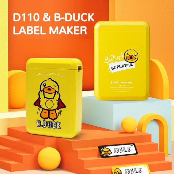 NIIMBOT D110 B.Duck címkekészítő mini zsebes hőcímkenyomtató szalaggal