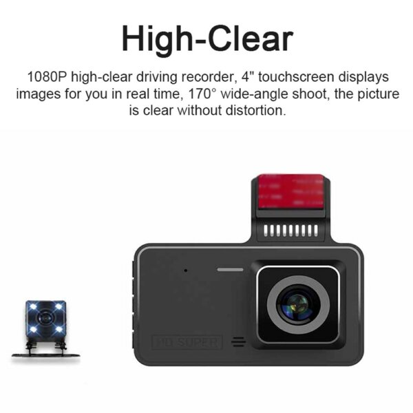 1080P DVR autós műszerfali kamera 4 hüvelykes vezetésrögzítő