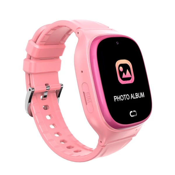 TD-45 2G Gyermek okosóra SOS hívás Chat IP67 nano SIM kártya foglalattal LBS hely, kamera, óra, szilikon szíj - Pink