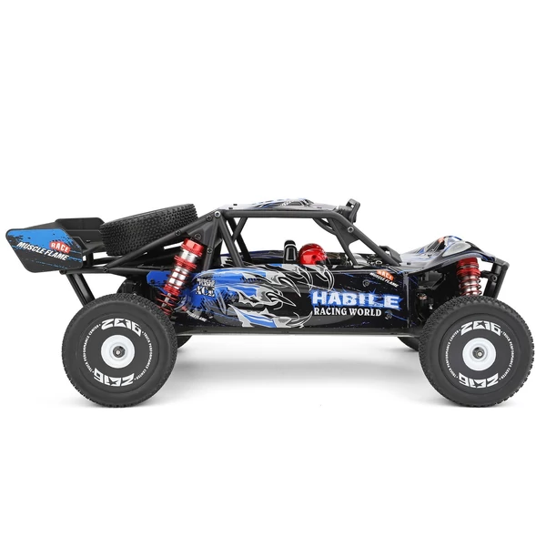 Wltoys 124018 1/12 2,4 GHz 60 km/h terepjáró drift autó RTR 4WD alumíniumötvözet alvázzal, cinkötvözet hajtóművel - 1 akkumulátor