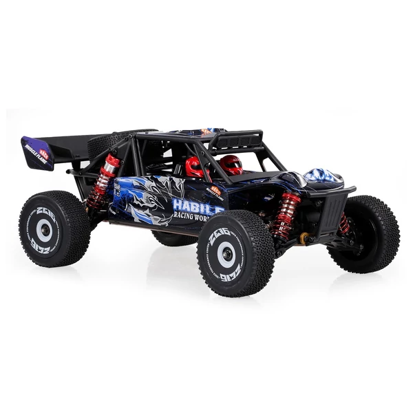 Wltoys 124018 1/12 2,4 GHz 60 km/h terepjáró drift autó RTR 4WD alumíniumötvözet alvázzal, cinkötvözet hajtóművel - 1 akkumulátor