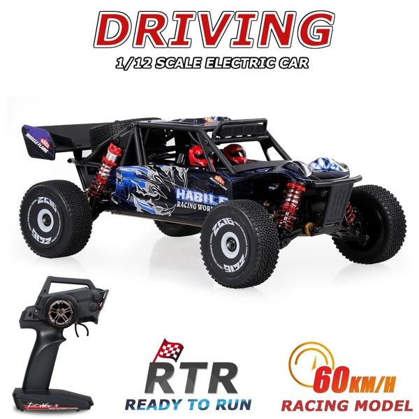 Wltoys 124018 1/12 2,4 GHz 60 km/h terepjáró drift autó RTR 4WD alumíniumötvözet alvázzal, cinkötvözet hajtóművel - 1 akkumulátor