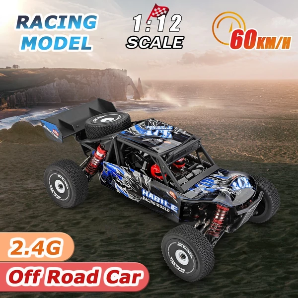 Wltoys 124018 1/12 2,4 GHz 60 km/h terepjáró drift autó RTR 4WD alumíniumötvözet alvázzal, cinkötvözet hajtóművel - 1 akkumulátor