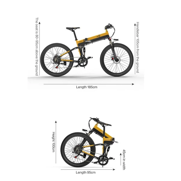 BEZIOR X500PRO összecsukható elektromos hegyi kerékpár felnőtteknek - Sárga