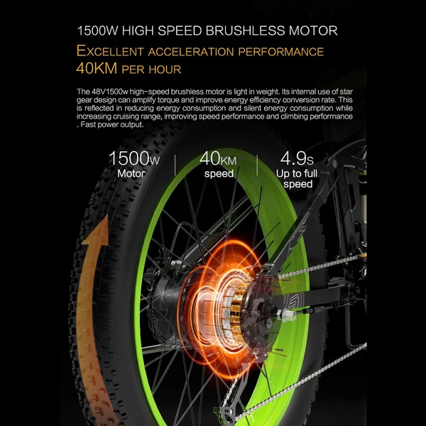 BEZIOR X1500 26 hüvelykes, összecsukható, elektromos moped kerékpár felnőtteknek - Sárga