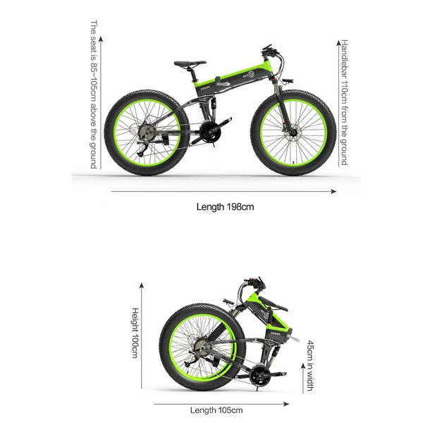 BEZIOR X1500 26 hüvelykes, összecsukható, elektromos moped kerékpár felnőtteknek - Sárga