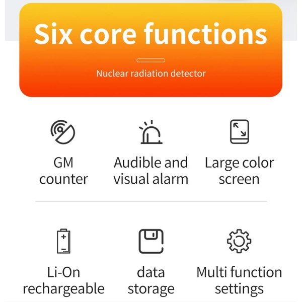 Többfunkciós nukleáris sugárzás érzékelő sugárzásérzékelő eszköz X β γ sugarak valós idejű megfigyelő 2,0 hüvelykes TFT kijelző hangfény riasztó funkcióval