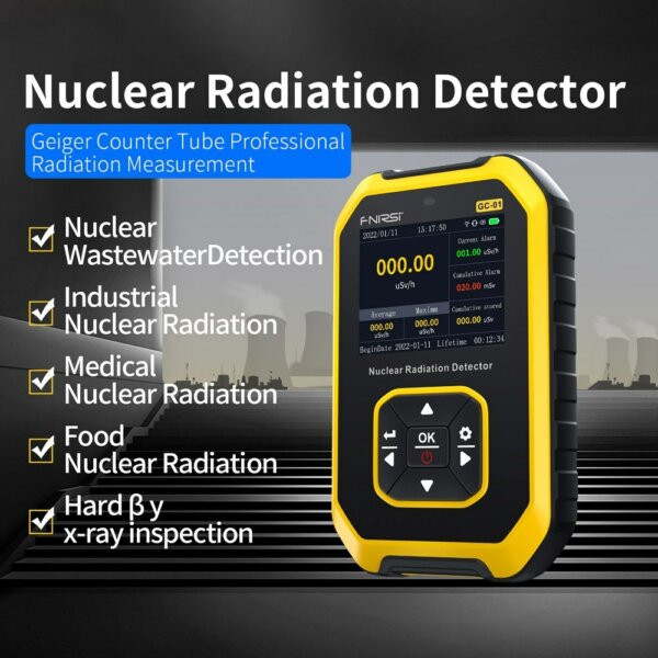 Többfunkciós nukleáris sugárzás detektor Geiger számláló eszköz X γ β sugarak valós idejű megfigyelés