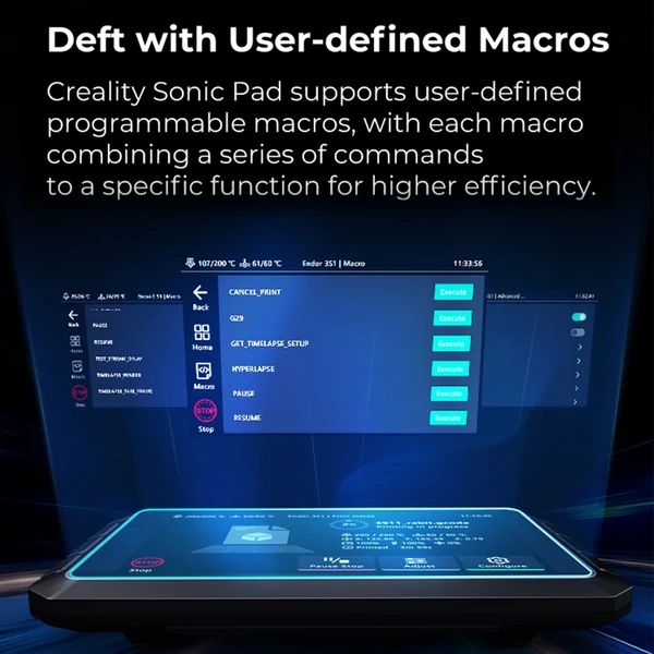 Creality 3D Sonic Pad FDM 3D nyomtatóhoz több interfésszel, 7 hüvelykes érintőképernyővel