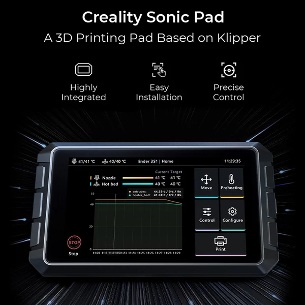 Creality 3D Sonic Pad FDM 3D nyomtatóhoz több interfésszel, 7 hüvelykes érintőképernyővel