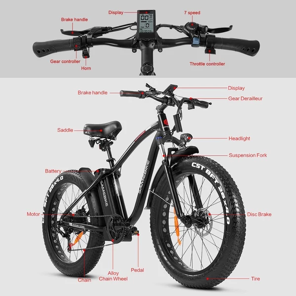 Samebike YY26 pedálos elektromos kerékpár