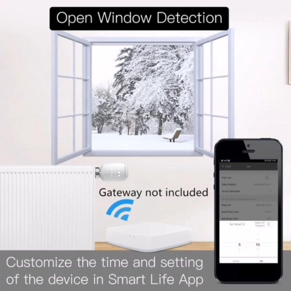 Tuya Zigbee 3.0 intelligens termosztatikus radiátorszelep hőmérséklet-szabályozó radiátor működtető hangvezérlés kompatibilis