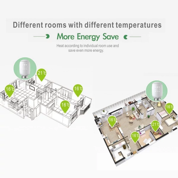 Tuya Zigbee 3.0 intelligens termosztatikus radiátorszelep hőmérséklet-szabályozó radiátor működtető hangvezérlés kompatibilis