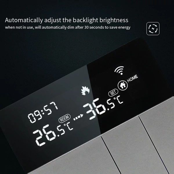 Tuya WiFi intelligens hőmérséklet-szabályozó termosztát háttérvilágítás fényerejének automatikus beállítása otthon távoli mód APP - i8HGA