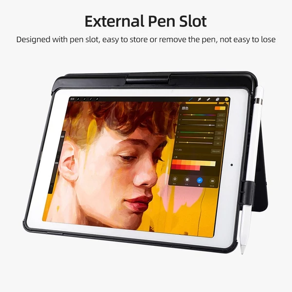 Levehető, 360°-ban forgatható táblagép-billentyűzet tok Színes háttérvilágítás effektus Kompatibilis az iPad 10.2(2019/2020)/iPad Air 3/iPad Pro 10.5-tel