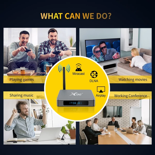 X96 X9 Android 9.0 Smart TV Box Amlogic S922X 4GB / 32GB 2.4G & 5G WiFi 1000M LAN 4K Media Player H.265 VP9 Dekódolás