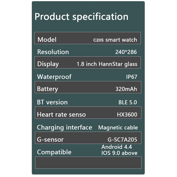 C20S okos sportóra 1,8 hüvelykes IPS teljes érintőképernyős BT hívás fitnesz nyomkövető - Katonai zöld